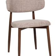 Silla de comedor nórdica acero nogal Leisa beige