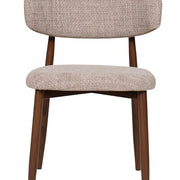 Silla de comedor nórdica acero nogal Leisa beige