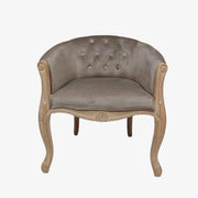 Sillón capitoné tapizado en madera natural - Vintahome