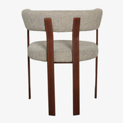 Sillón de comedor con brazos Soren tapizado premium efecto nogal - Vintahome