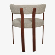 Sillón de comedor con brazos Soren tapizado premium efecto nogal - Vintahome