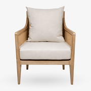 Sillón de madera y ratán natural con cojines tapizados LIRA - Vintahome