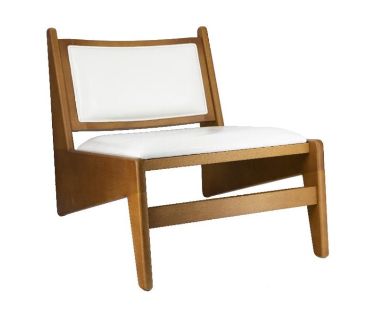 Sillón longue Kanga tapizado y madera