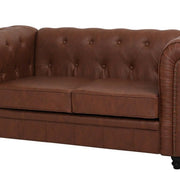 Sofá chesterfiel 2 plazas marrón vintage - Vintahome