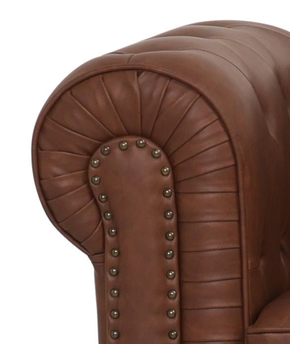 Sofá chesterfiel 2 plazas marrón vintage - Vintahome