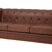 Sofá chesterfiel 3 plazas marrón vintage - Vintahome