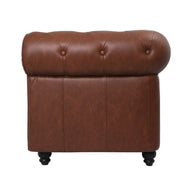 Sofá Chesterfield 1 plaza marrón vintage
