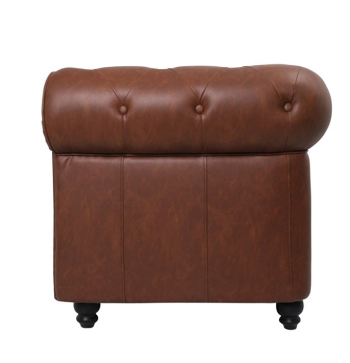 Sofá Chesterfield 1 plaza marrón vintage