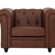 Sofá Chesterfield 1 plaza marrón vintage