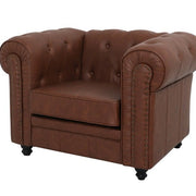 Sofá Chesterfield 1 plaza marrón vintage - Vintahome