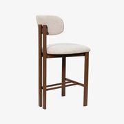Taburete de bar acero nogal tapizado tejido Liberty 65 - Vintahome