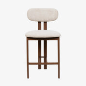 Taburete de bar acero nogal tapizado tejido Liberty 65 - Vintahome