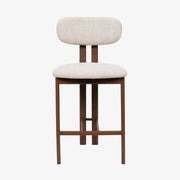Taburete de bar acero nogal tapizado tejido Liberty 65 - Vintahome