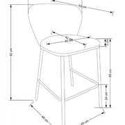 Taburete de bar Cecilia 65cm beige - Vintahome