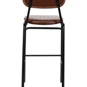 Taburete de bar vintage acero negro y semipiel Jerald H75 marrón - Vintahome