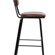 Taburete de bar vintage acero negro y semipiel Jerald H75 marrón - Vintahome