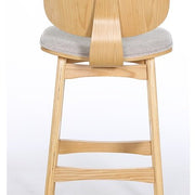 Taburete madera natural y tapizado H65 Everly - Vintahome