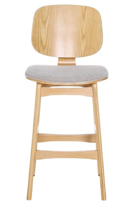 Taburete madera natural y tapizado H65 Everly - Vintahome