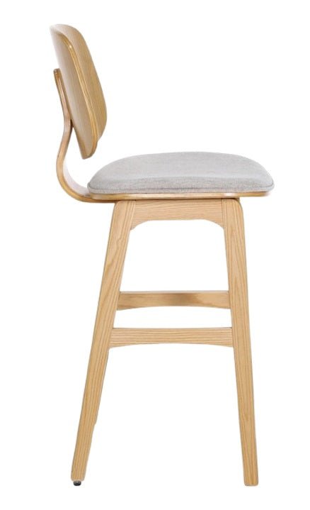 Taburete madera natural y tapizado H65 Everly - Vintahome