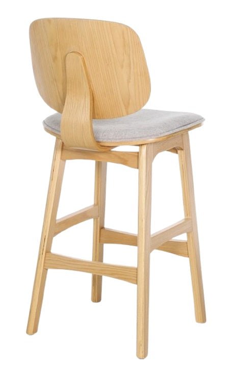 Taburete madera natural y tapizado H65 Everly - Vintahome