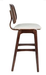 Taburete madera nogal y tapizado H65 Everly - Vintahome