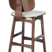 Taburete madera nogal y tapizado H65 Everly - Vintahome