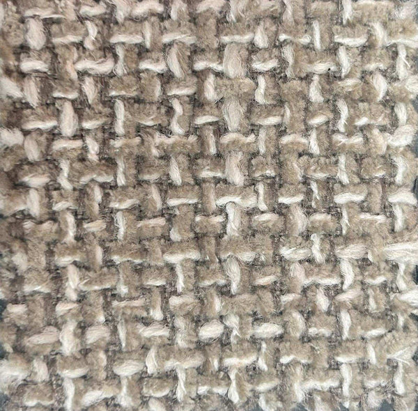Taburete nórdico nogal tapizado beige Leisa 65cm
