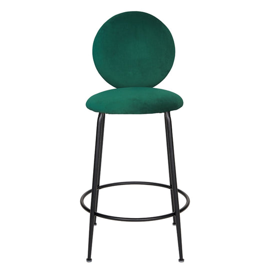 Taburete de respaldo terciopelo verde estructura negro 65cm Celia