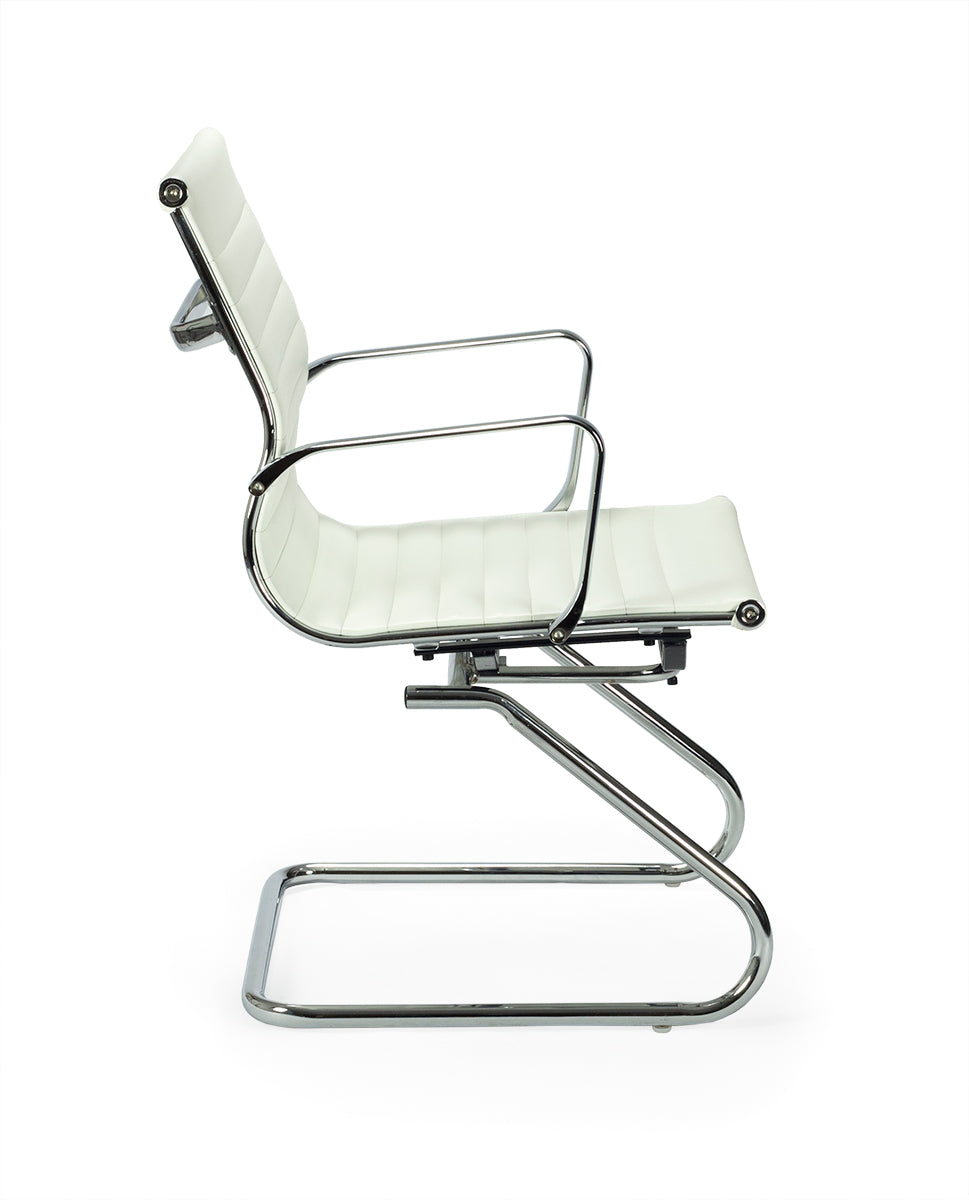Sillón confidente de oficina respaldo bajo Alaska semipiel