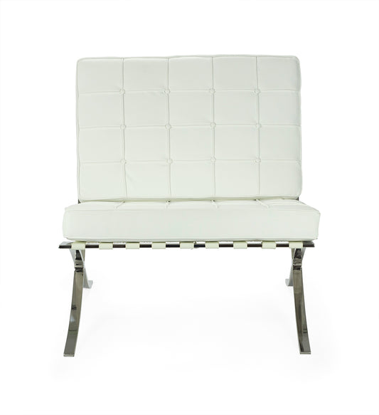 Silla de diseño Barna piel blanco