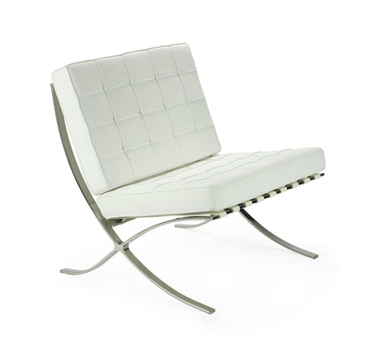 Silla de diseño Barna piel blanco