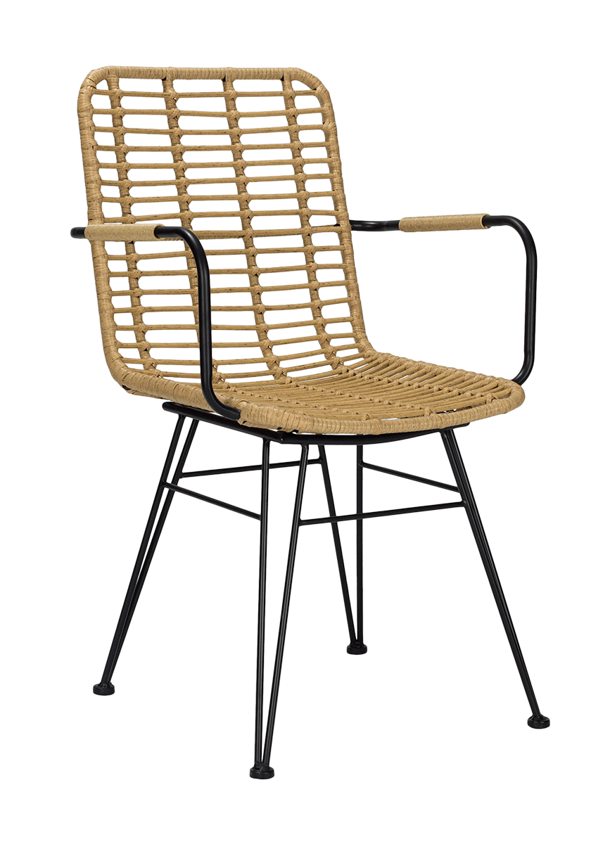 Silla ratán con reposabrazos Hades
