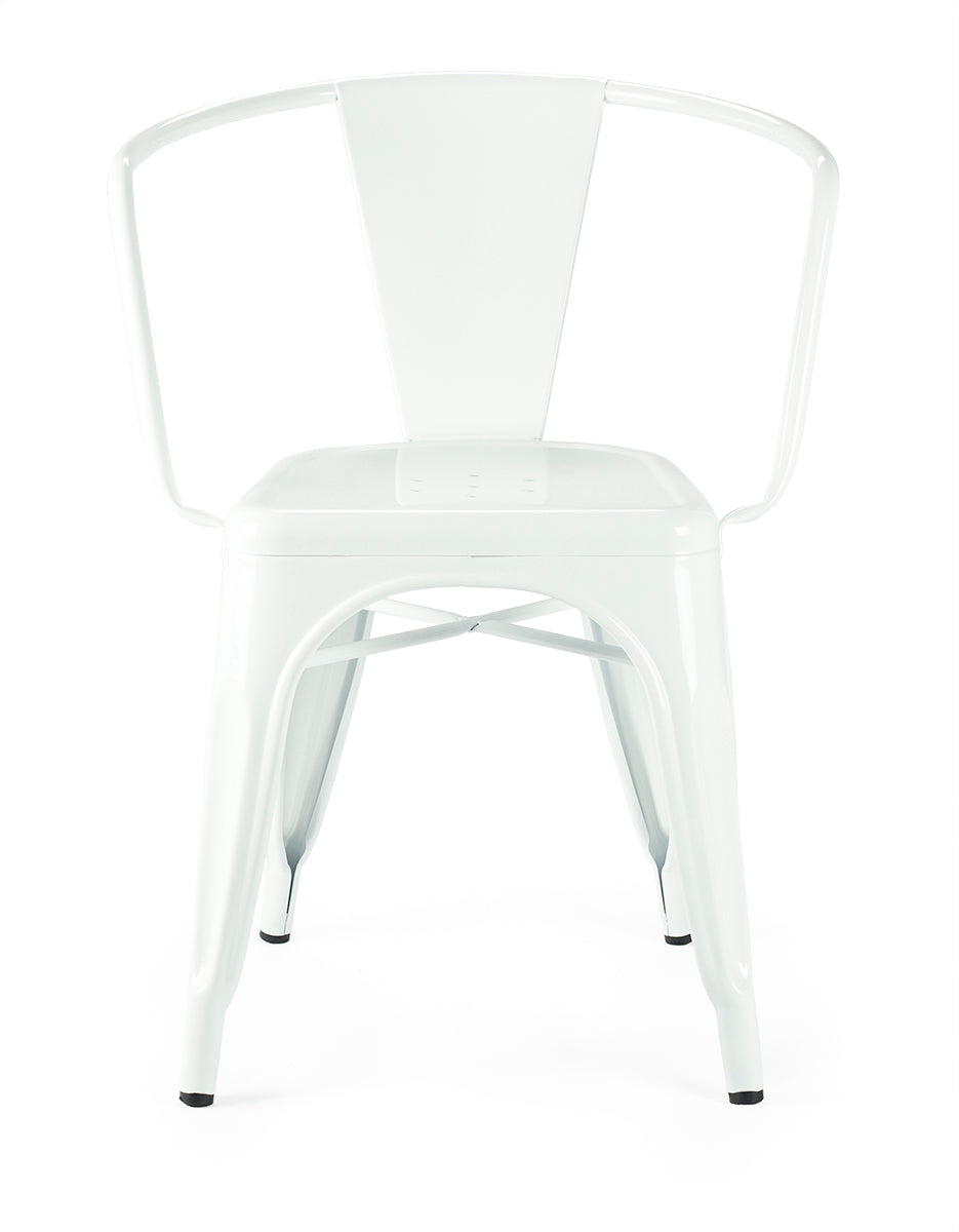 Silla vintage Tolux Line con reposabrazos blanco