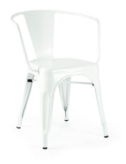 Silla vintage Tolux Line con reposabrazos blanco