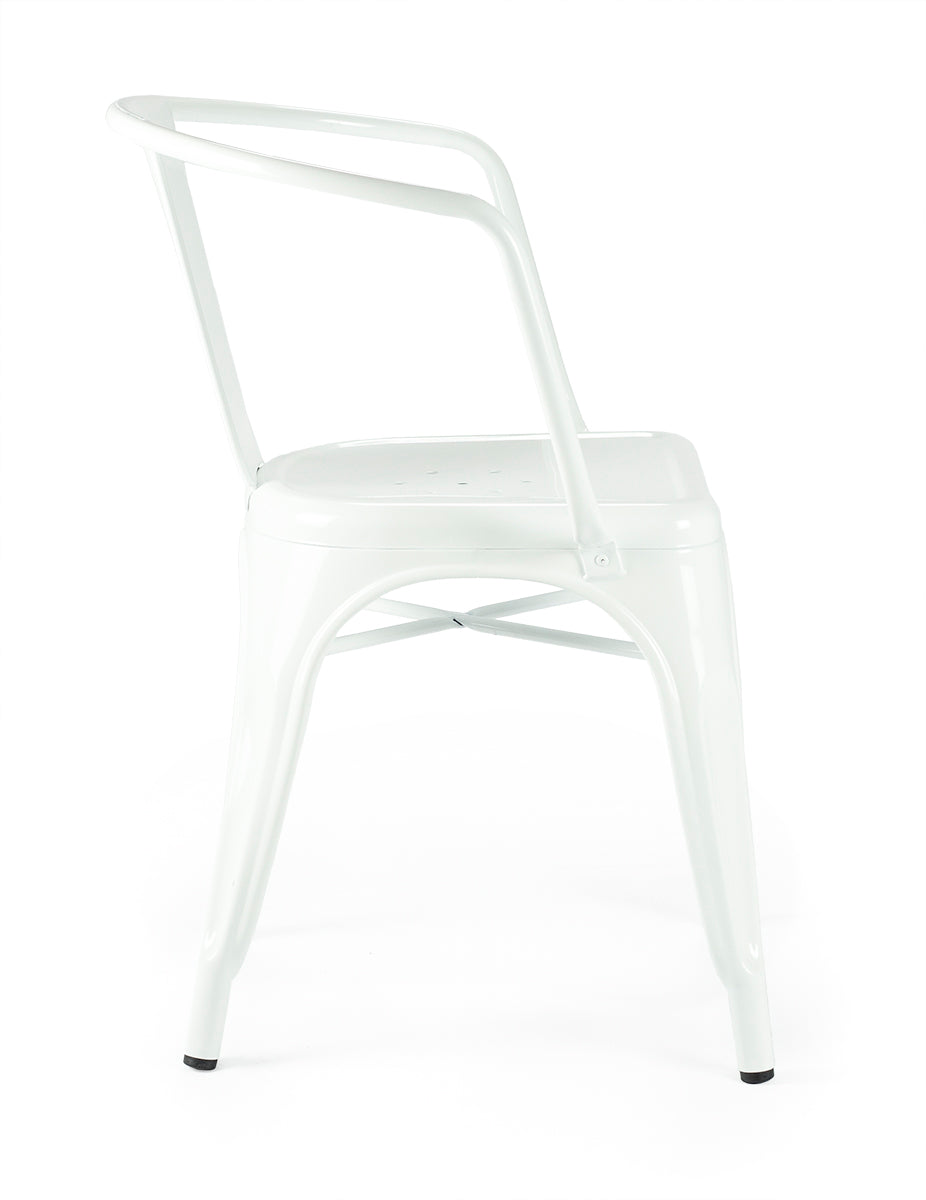 Silla vintage Tolux Line con reposabrazos blanco