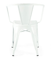 Silla vintage Tolux Line con reposabrazos blanco