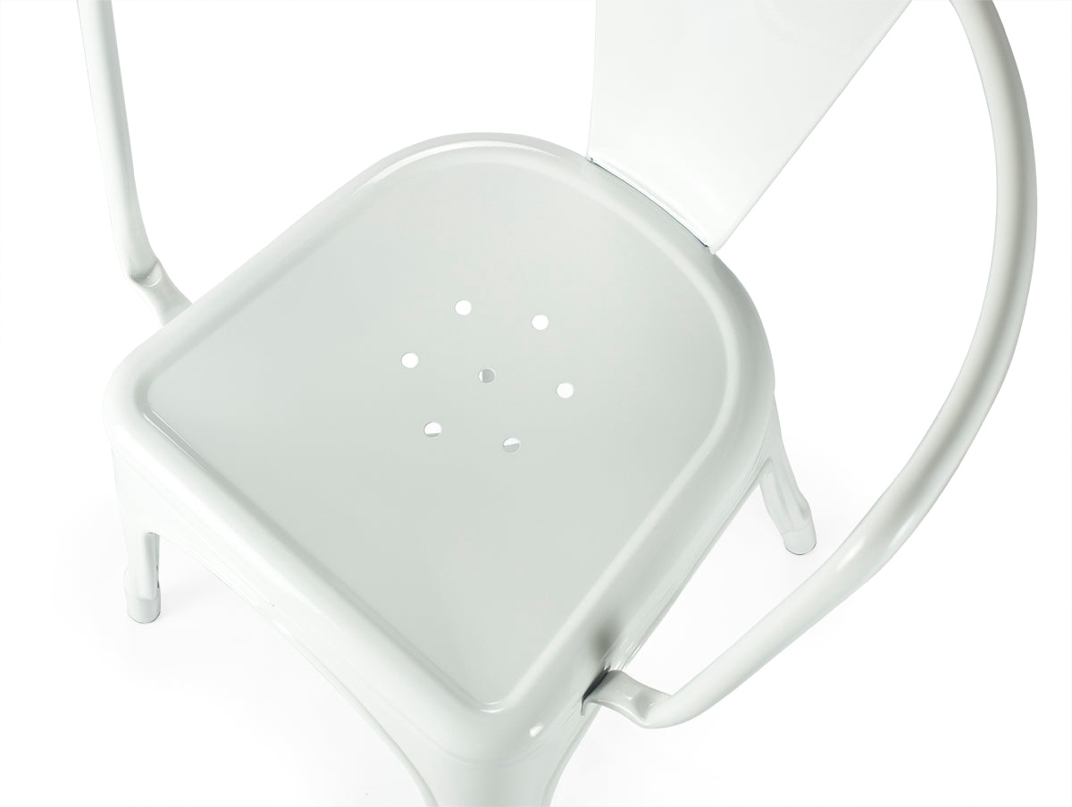 Silla vintage Tolux Line con reposabrazos blanco
