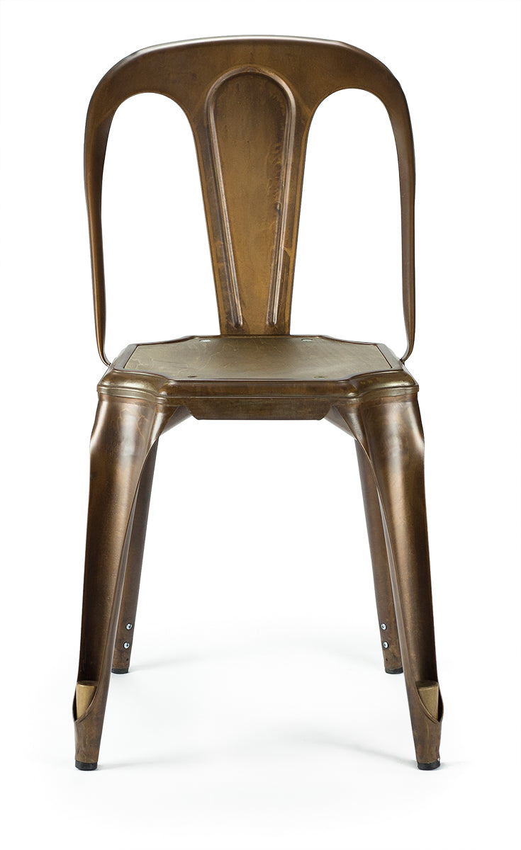 Silla de comedor tolux rústica acero madera