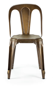 Silla de comedor tolux rústica acero madera
