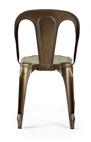 Silla de comedor tolux rústica acero madera