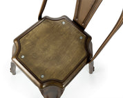 Silla de comedor tolux rústica acero madera