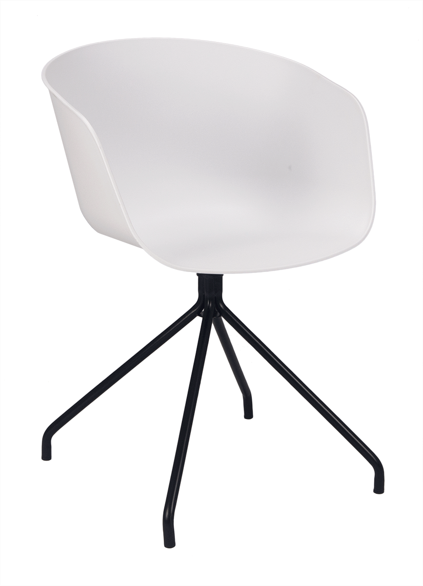 Silla nórdica base acero y polipropileno Zambia blanca
