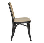 Silla de comedor madera y ratán tapizada Aunty