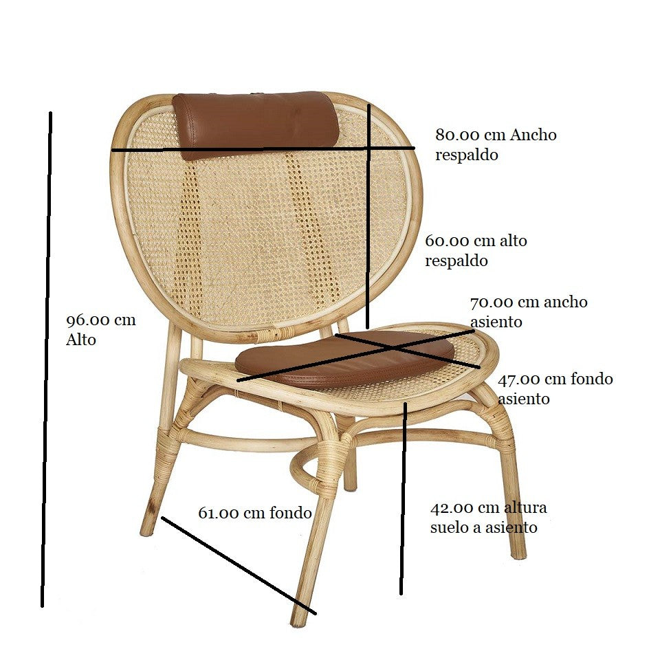 Fauteuil en rotin Ratuy 96x80