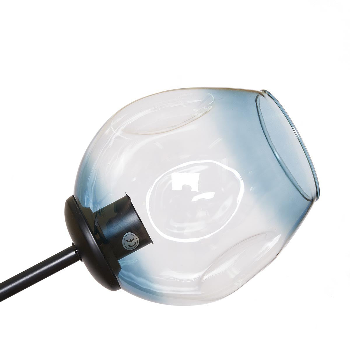 Lámpara de techo Chander 5 negro cristal azul