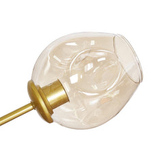 Lámpara de techo Chander 5 dorado cristal cognac