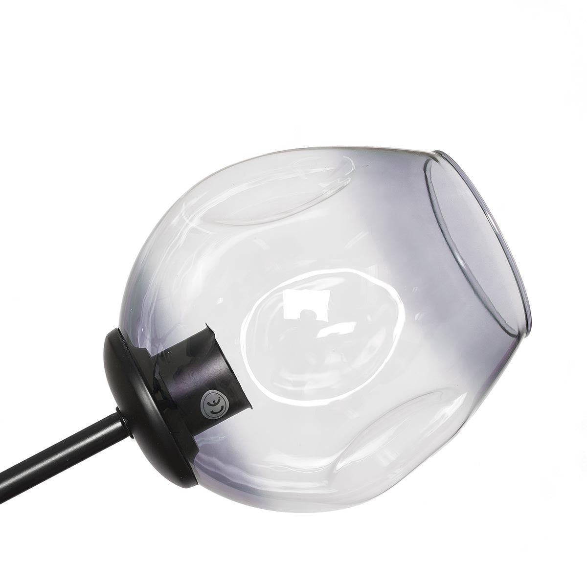 Lámpara de techo Chander 5 negro cristal gris