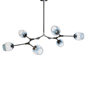 Lámpara de techo Chander 6 negro cristal azul