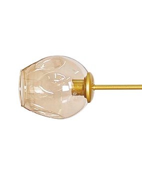 Plafonnier Chander 6 en cristal cognac doré