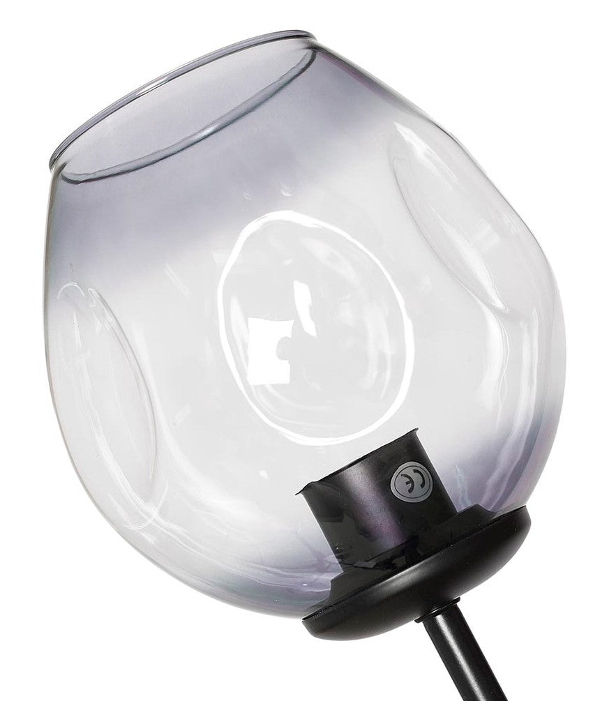 Lámpara de techo Chander 7 negro cristal ahumado